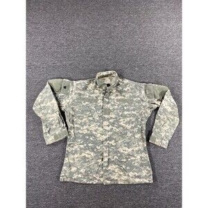 Army Jacket Mens Medium Long Brown Gray Camo Camoflauge Hot Weather Parka Coat M
